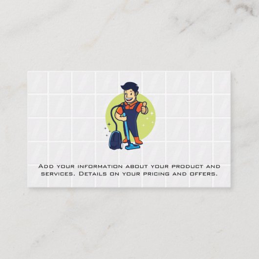 住宅清掃サービス | 真空を持つ人 名刺 (裏面)