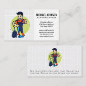 住宅清掃サービス | 真空を持つ人 名刺 (正面/裏面)