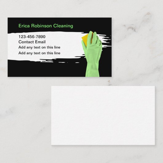 住宅清掃シンプル用ユニーク名刺 名刺 (正面/裏面)
