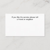 住宅清掃シンプル用名刺 名刺 (裏面)