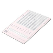 住宅清掃チェックリストと予算メモ帳 ノートパッド (アングル)