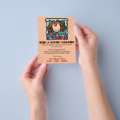 住宅清掃ハウスクリーナーカスタマイズ可能なプロモーション チラシ (手)