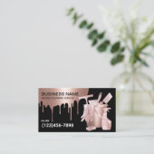 住宅清掃バラ金ゴールドグリッターメイドサービス 名刺 (スタンド正面)