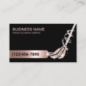 住宅清掃バラ金ゴールドグリッターモップメイドサービス 名刺 (正面)