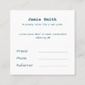 住宅清掃ビジネス隣接カードを参照 スクエア名刺 (裏面)