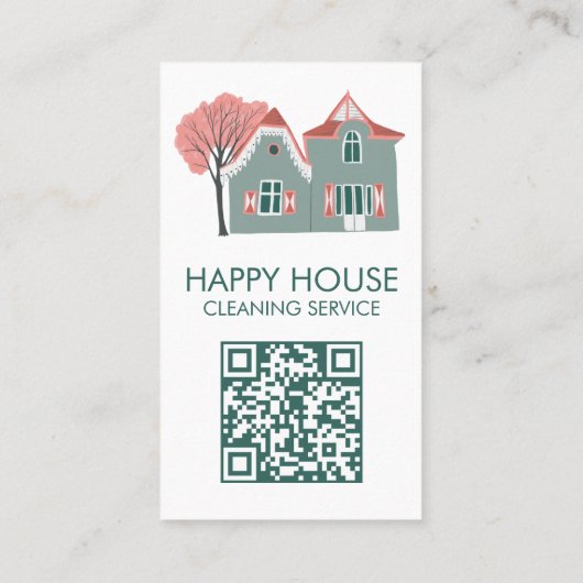 住宅清掃ホームサービス魅力的QRコード 名刺 (裏面)