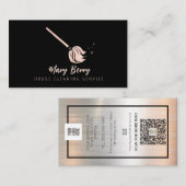 住宅清掃メイドサービスバラ金ゴールドモップロゴ 名刺 (正面/裏面)