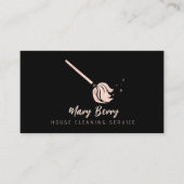 住宅清掃メイドサービスバラ金ゴールドモップロゴ 名刺 (正面)