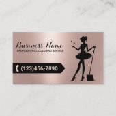住宅清掃メイドサービスモダンバラ金ゴールド 名刺 (正面)