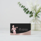 住宅清掃メイドサービスモダンバラ金ゴールド 名刺 (スタンド正面)