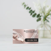 住宅清掃メイドサービス水流バラ金ゴールド 名刺 (スタンド正面)