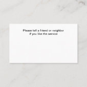 住宅清掃メイドサーモダンビス 名刺 (裏面)