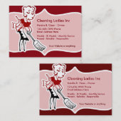 住宅清掃メイド両面ビジネスカード 名刺 (正面/裏面)