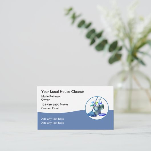 住宅清掃モダンサービス 名刺 (スタンド正面)