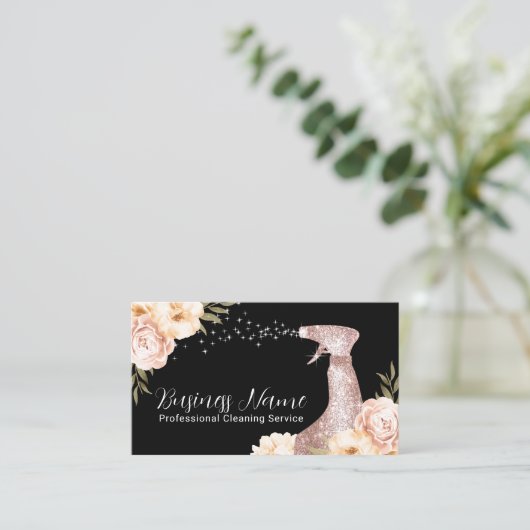 住宅清掃モダンフローラメイドサービス 名刺 (スタンド正面)