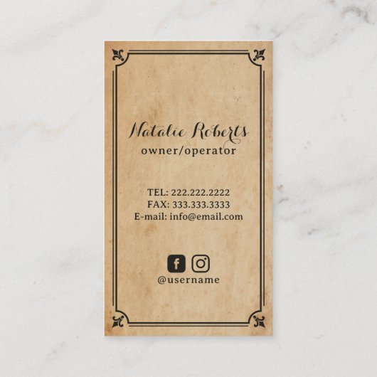 住宅清掃ヴィンテージ掃除機レトロ 名刺 (裏面)