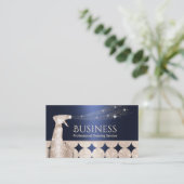 住宅清掃海軍モダン金ゴールドメイドサービス 名刺 (スタンド正面)