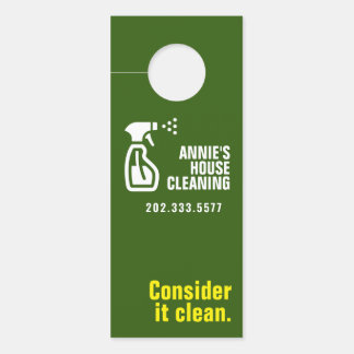 住宅清掃用ドアハンガー ドアノブサイン