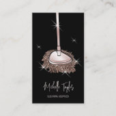 住宅清掃用メイドサービスバラ金ゴールドグリッターモップ 名刺 (正面)