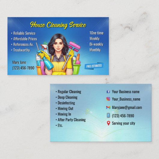 住宅清掃用名刺 名刺 (正面/裏面)