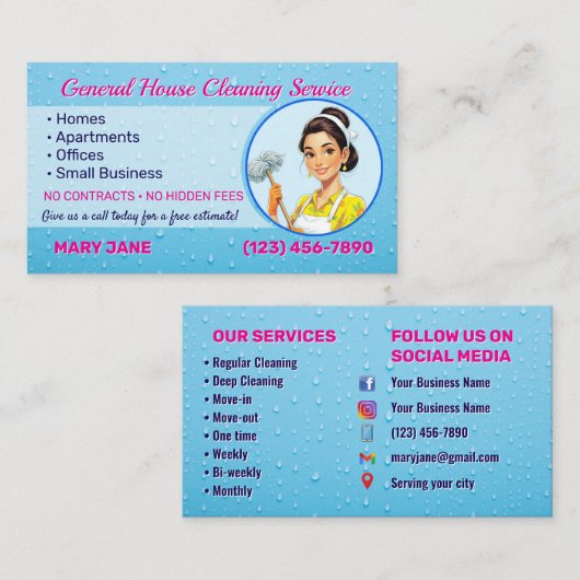 住宅清掃用名刺 名刺 (正面/裏面)