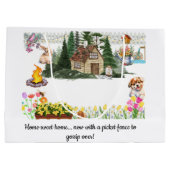 住宅温暖化抱き枕のカスタマイズ ラージペーパーバッグ (裏面)