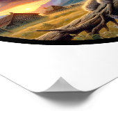 住宅用ロングヘアキャットの円形3D画像 ポスター (角)