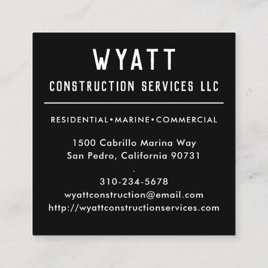 住宅用商船受託船 スクエア名刺 (裏面)