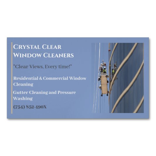 住宅用業務用清掃窓クリーナー マグネット名刺 (正面)