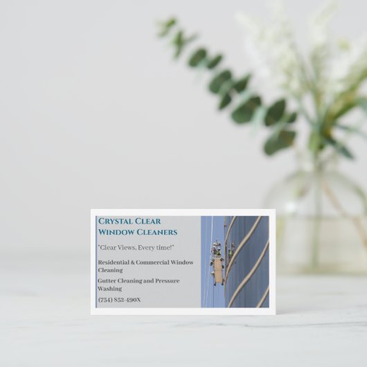 住宅用業務用清掃窓クリーナー 名刺 (スタンド正面)