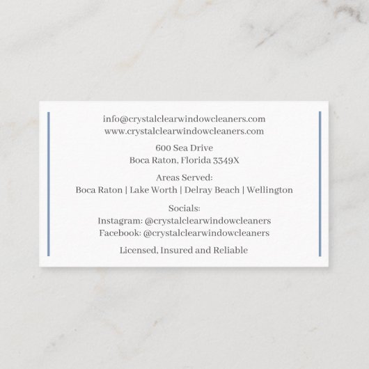 住宅用業務用清掃窓クリーナー 名刺 (裏面)