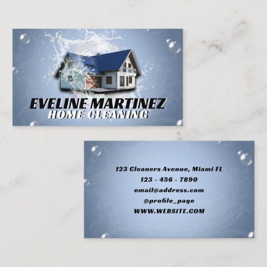 住宅用水スプラッシュ清掃業務名刺 名刺 (正面/裏面)