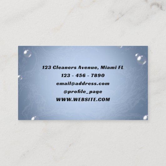 住宅用水スプラッシュ清掃業務名刺 名刺 (裏面)