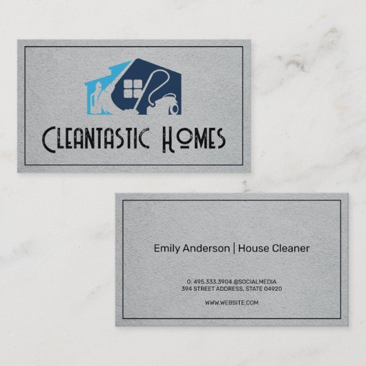 住宅用清掃具 |クリーニングロゴ 名刺 (正面/裏面)