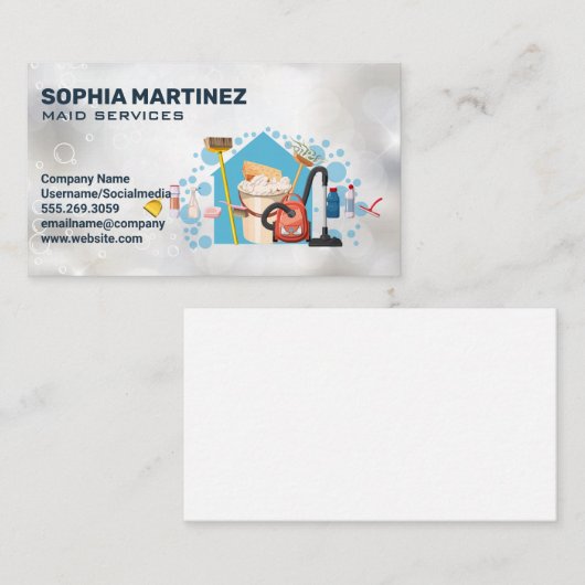 住宅用清掃具 | メイド | 清掃員 名刺 (正面/裏面)