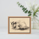 住宅用猫インク日本のスケッチはがき ポストカード (スタンド正面)