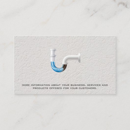 住宅用配管工 | 詰まったパイプ 名刺 (裏面)