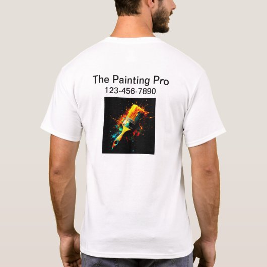 住宅画家のためのビジネスロゴのワークシャツ Tシャツ (裏面)