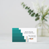 住宅画家ダークグリーンシェード 名刺 (スタンド正面)