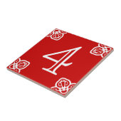 住宅番号 – スペインの白（赤） タイル (側面)