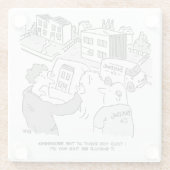 住宅計画を見る建築家と建築業者 ガラスコースター (裏面)