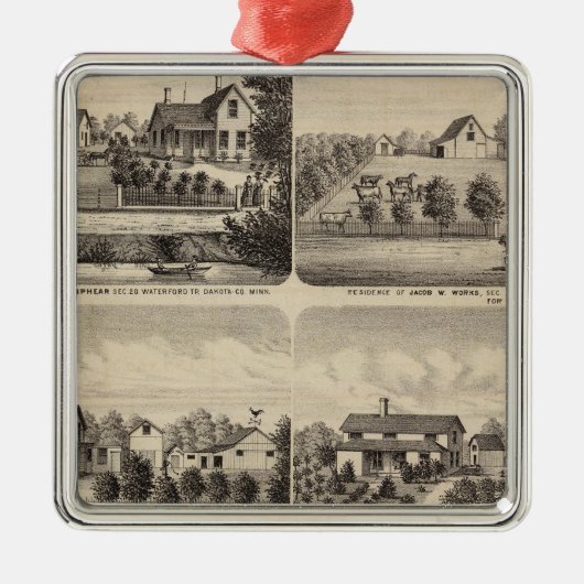 住宅、ミネソタ2 メタルオーナメント (正面)