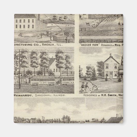 住宅、農場と工場、バンダリア、サンドバル マグネット (正面)