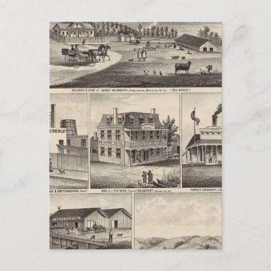 住宅、農場、ビジネス ポストカード (正面)