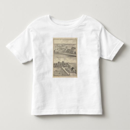 住宅、黒の場所 トドラーTシャツ (正面)