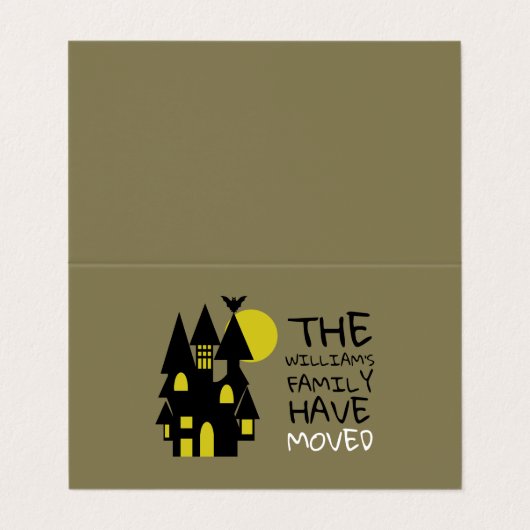 住幽霊のよく出る宅、住所カードの変更 名刺 (外部フラット)