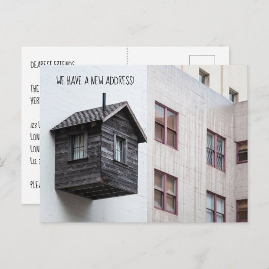 住所おもしろいの変更はがき – 個人用設定 ポストカード (正面/裏面)