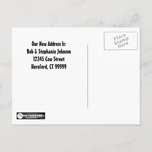 住所おもしろいはがきの一括変更 案内ポストカード (裏面)