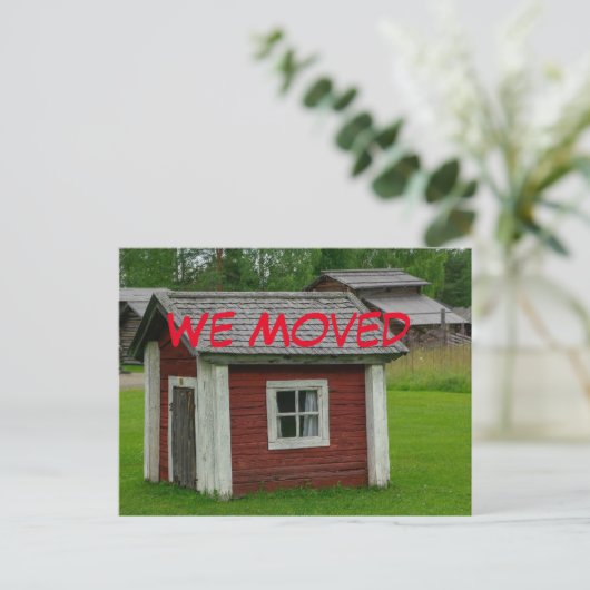 住所おもしろいはがきの変更 案内ポストカード (スタンド正面)