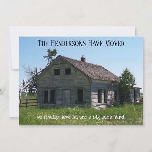 住所おもしろいはがきの家族の移動 – 案内状 (正面)